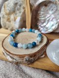 Bracelet Positive Ocean – Calcite Bleue, Aigue-Marine, Apatite & Cristal de Roche Craquelé | Sérénité, Clarté et Énergie | L’Œil de Luna