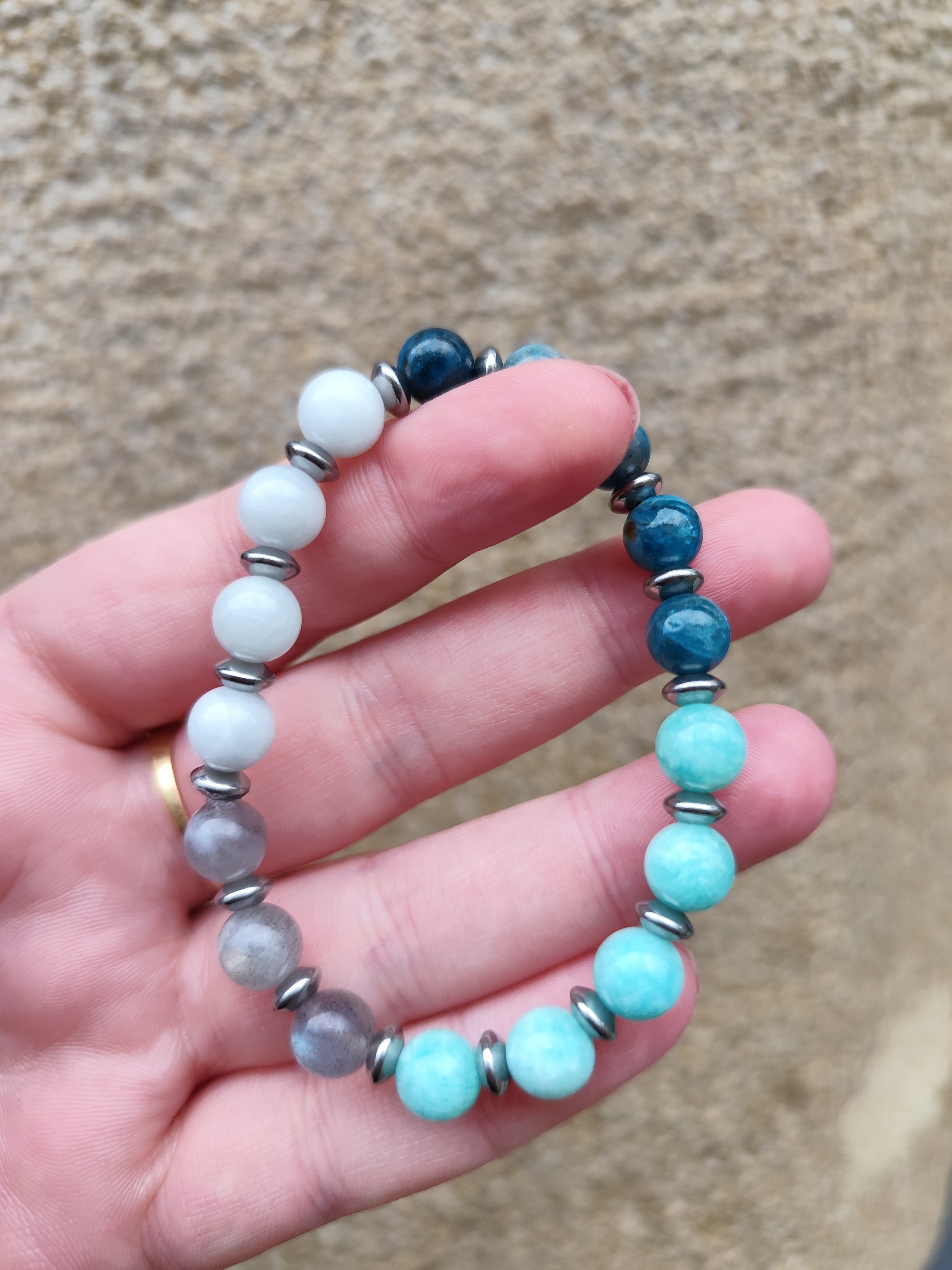 Collection Alma – Bracelet dégradé bleu fait main unique
