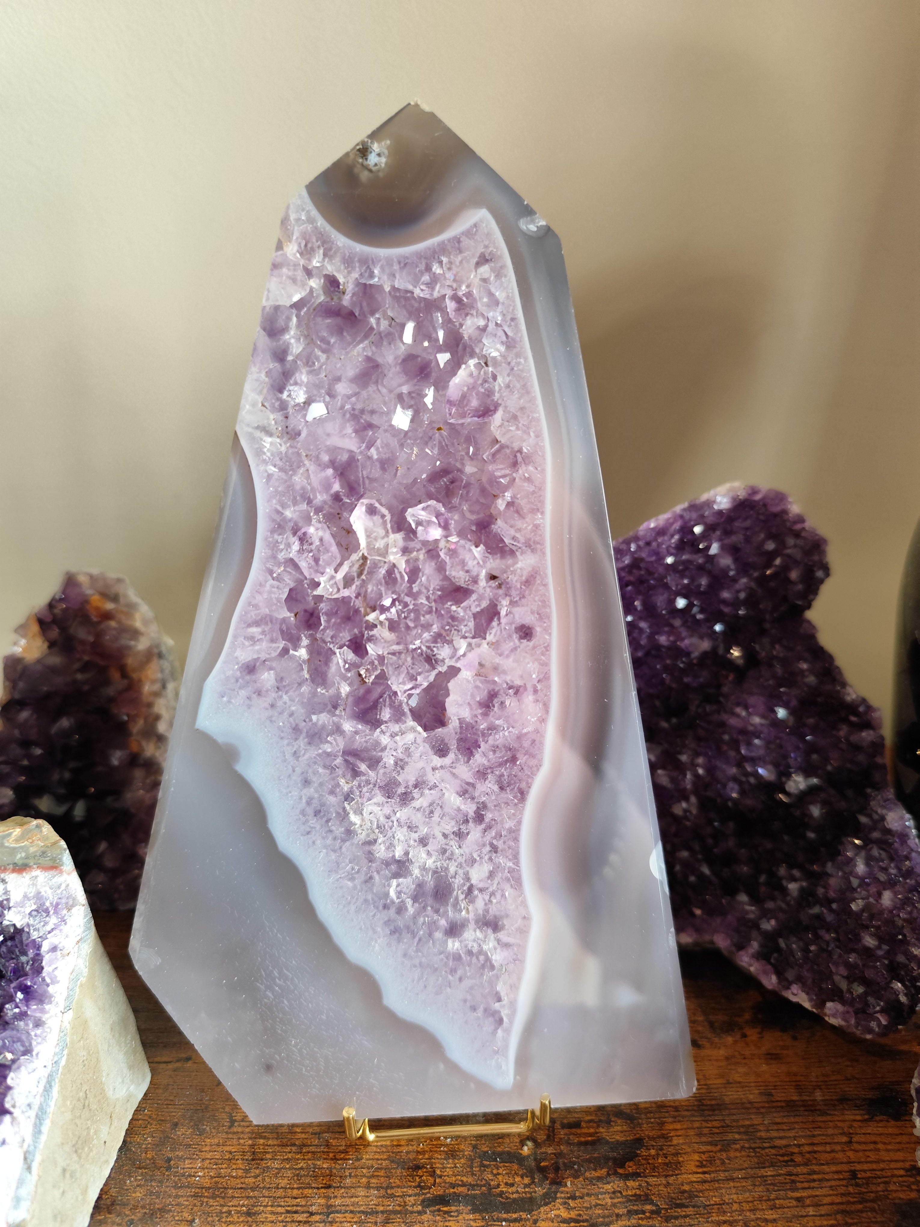 Améthyste sur Agate ( rare )