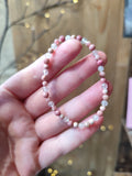 Bracelet L’Œil de Luna Rose – Quartz Rose, Rhodonite & Rhodochrosite 4 mm