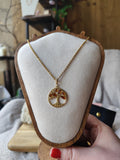 Pendentif arbre de vie en ambre naturel – argent 925 doré à l’or fin – bijou symbolique femme