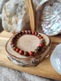 Terre Mère – Bracelet Jaspe Rouge, Jaspe de Yétan & Jaspe Léopard | Collection Œil de Luna