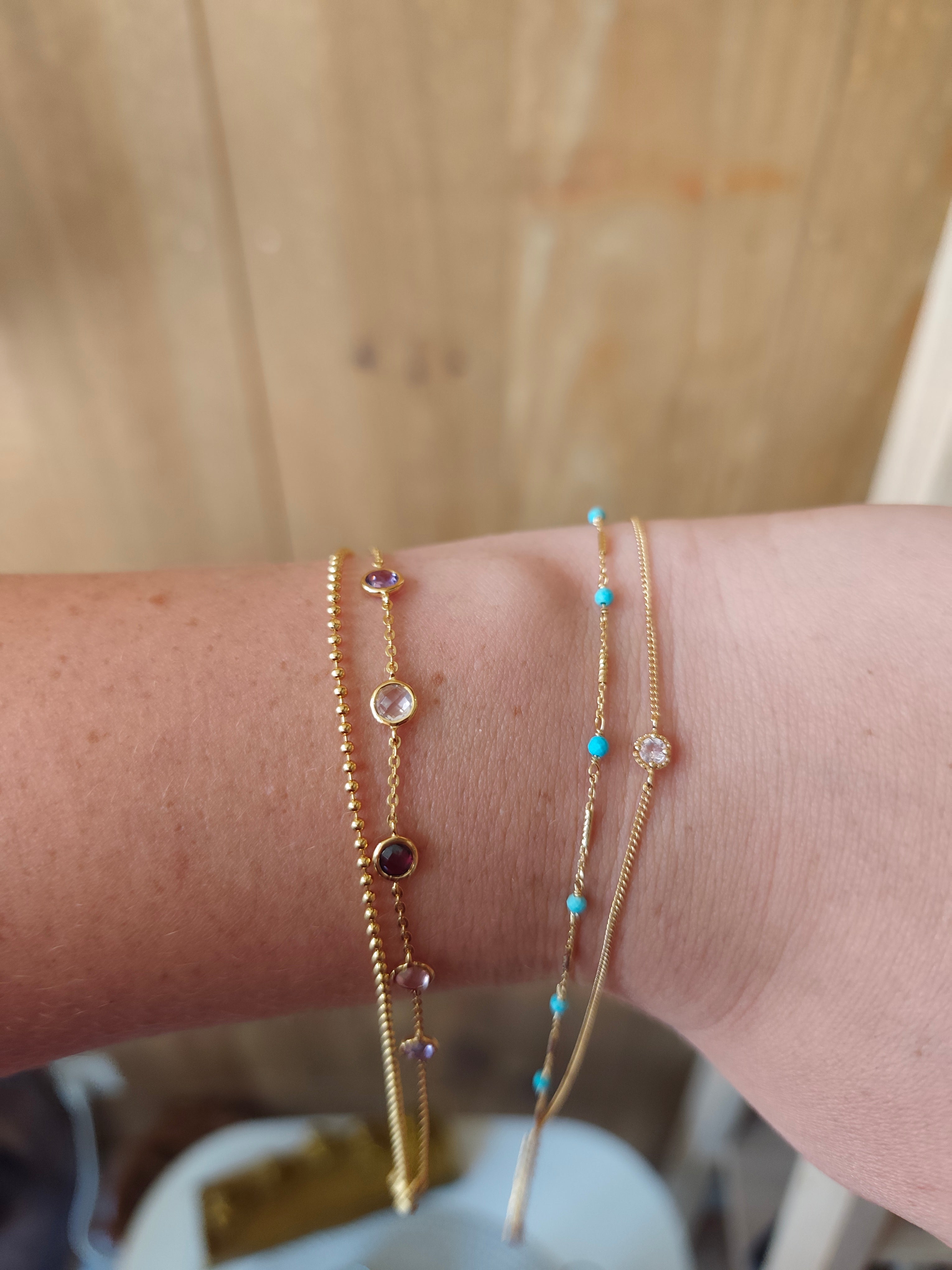 Bracelet Turquoise & Tourmaline Rose -