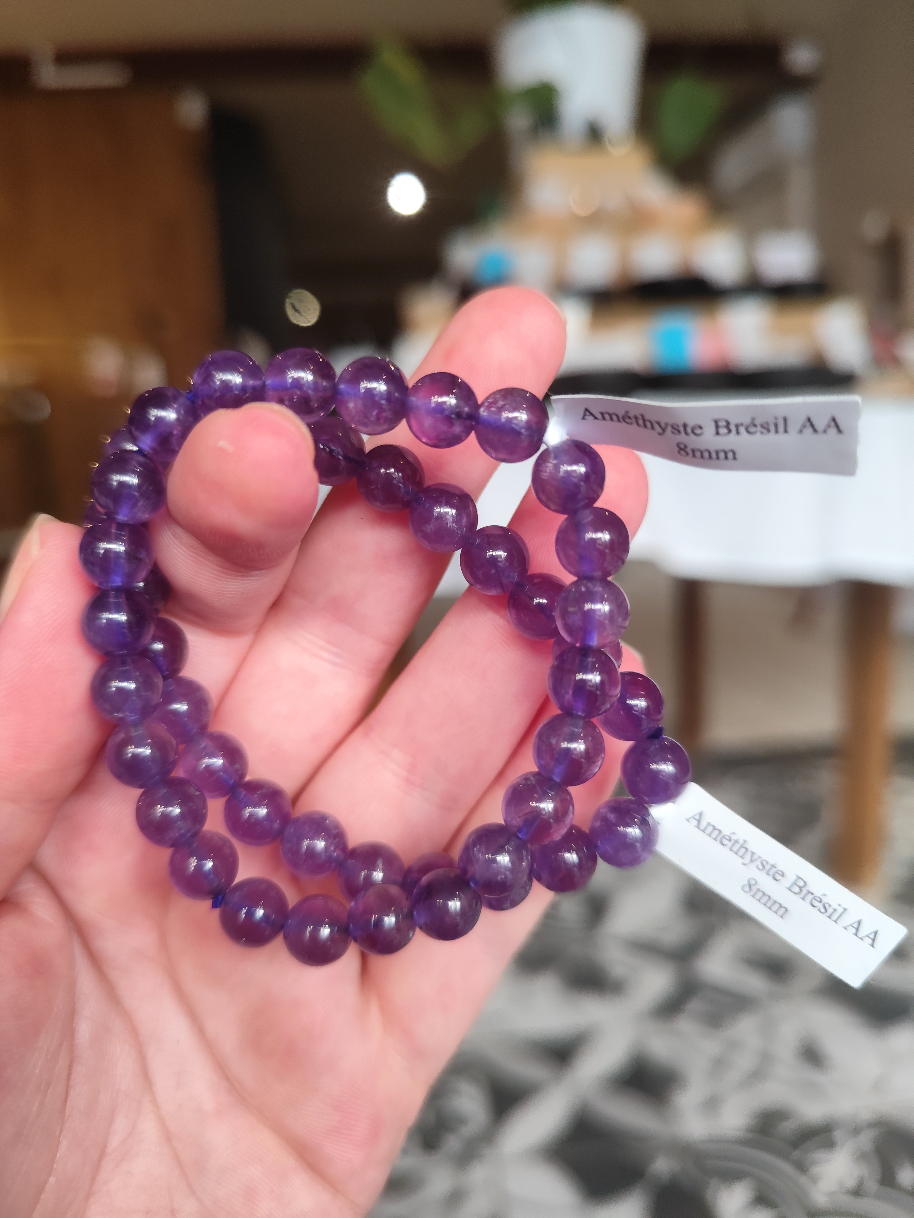 Bracelet en Améthyste AA 8 mm – Sérénité, intuition et équilibre
